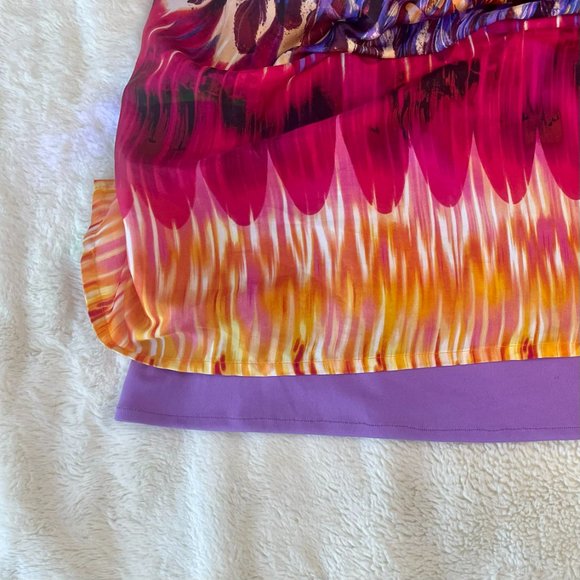 Bisou Bisou Michele Bohbot Size 12 One Shoulder Dress with Flared Sleeve - Picture 3 of 4